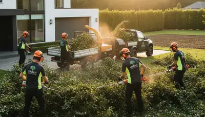 Professional shrub removal service in Las Vegas NV clearing overgrown yard by Chop Chop Tree