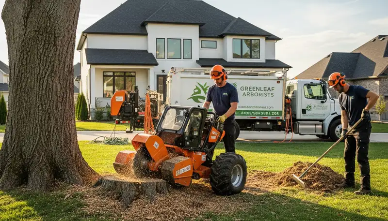Professional stump removal service in Las Vegas, NV restoring residential desert landscapes