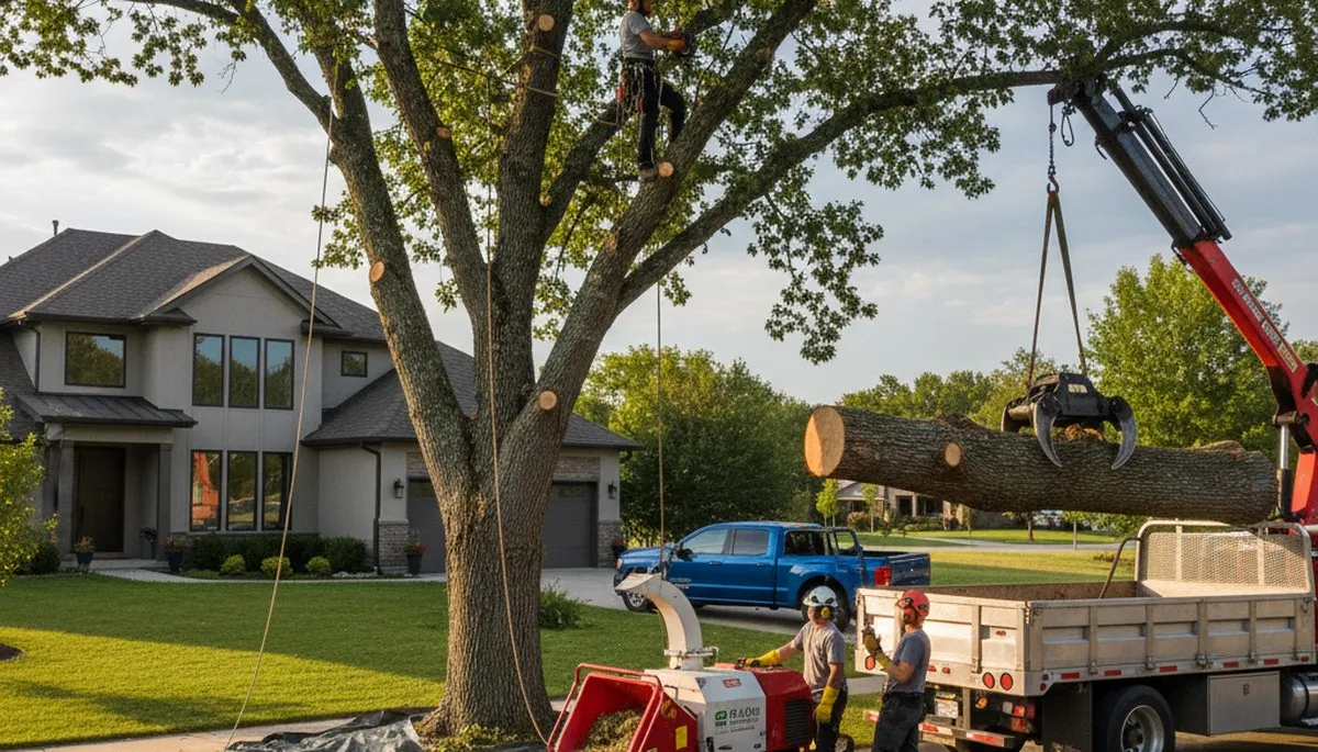 Professional tree removal service in Las Vegas, NV safely cutting and clearing large damaged trees